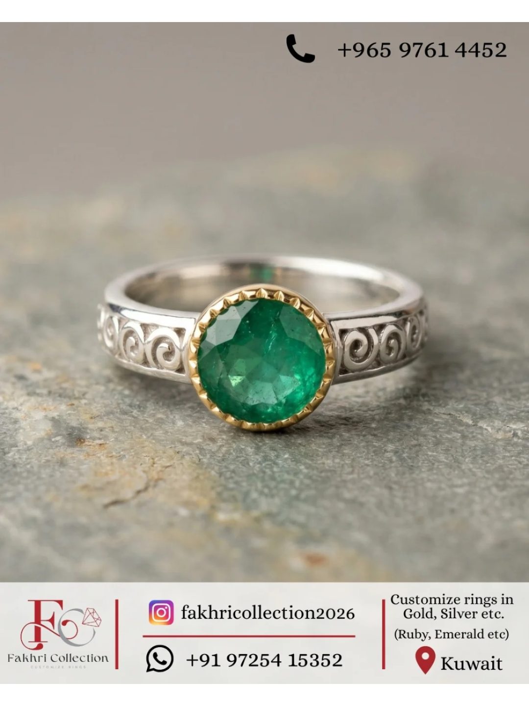 Green Silver Ring